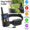 Dog Training Collar IPX7 Waterproof Pet Beep Vibration Electric Shock Collar Rechargeable Transmitter Receiver Trainer w/ Remote