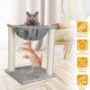 Cat Play Tower Bed Fuzzy Kitten Scratching Post w/Hammock Pet Lounge Furniture For Climbing Playing Relaxing Sleeping