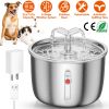 2L/67.6Oz Automatic Electric Pet Water Fountain Stainless Steel Pet Drinking Fountain Cat Dog Water Dispenser with Water Level Ultra-quiet Pump