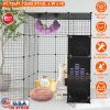 4Tier Cat Playpen Cage Black Iron Indoor Cat House Detachable Kitten House with Storage Shelves Cat Hammock Flexible Installation For 1-4Cats Exercise