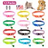 Cat Collar Adjustable Kitten Collar Pet Collar with Bell Name Tag Safety Buckle Collar