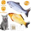 2Pcs Electric Moving Fish Cat Toy Realistic Wagging Fish Catnip Kicker Toy Interactive Chew Bite Kick Supplies For Cat Kitten