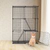 3 Tier Cat Playpen Cage Metal Indoor Cat House Detachable Kitten House with 3 Doors 2 Ladders Large Cat Exercise Place for 1-2 Cats Black