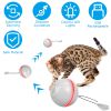 Electric Cat Toy Cat Teaser Ball Automatic Self Rotating Interactive Cat Motion Exercise Toy with Feather Bell LED Lights USB Rechargeable