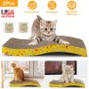 2Pcs Cat Scratcher Pads Scratcher Cardboard S-shaped Curve Cat Scratching Pad Durable Texture Design w/ Catnip