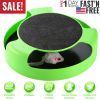 Cat Interactive Scratching Toy w/ Rotating Running Mouse Catching Plate Non-toxic Claw Kitten Toys
