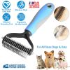 Dog Grooming Rakes 2 Sided Undercoat Rake Pet Dematting Shedding Comb Pet Grooming Tool for Pet Dogs Cats Medium & Long Hair Pet Detangler Tool Remove
