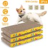 3Pcs Cat Scratcher Pads Scratcher Cardboard Straight Shaped Reversible Cat Scratching Pad w/ Catnip