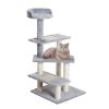 PawHut 40" 5-Level Revolving Stair Cat Tree Scratcher Climbing Activity Tower with Play Center and Resting Perch - Gray