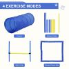 PawHut Dog Agility Tools 4PCS Set PE Jumps Stop Box Outdoor Training Equipment Blue Yellow