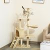 PawHut 52 Cat Tree Tower Multi-Level Condo Plush Sturdy Activity Scratching Post Beige