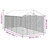 Outdoor Dog Kennel with Roof Silver 9.8'x19.7'x8.2' Galvanized Steel