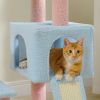 47.3'' Multi-Level Cat Tower Flower Cat Tree with Sisal-Covered Scratching Posts, Cozy Cat Condo