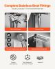 62 Inch Dog Grooming Bath Tub Stainless Steel w Stairs Water Filter Left
