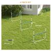 PawHut 6 Piece Dog Agility Training Equipment Set with 3 Hurdles, Spray Water Tube, Whistle, Carry Bag, White