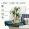 PawHut Dog Couch for Large Dogs, Dog Couch bed Large w/ Washable Cover, Wooden Legs, Soft Pet Couch for Comfort Sleep, Teal
