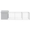 Dog House with Roof Light Gray 46.1"x159.4"x48.4" Galvanized Steel