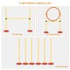 PawHut Dog Agility Training Equipment Set with Adjustable Weave Poles Jumping Ring High Jump Portable 3PCs