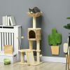 PawHut Indoor Kitty Playground: Beige Tower with Scratching Posts & Condos