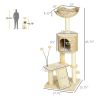 PawHut Indoor Kitty Playground: Beige Tower with Scratching Posts & Condos