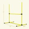 PawHut Dog Agility Training 4 Piece Set with Adjustable Height Jump Bars Carry Bag Yellow