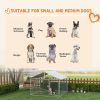 PawHut 6.6' x 6.6' x 4.9' Dog Kennel Outdoor for Small Medium Dogs with Waterproof Roof, Silver