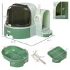 PawHut Cat Litter Box Easy to Clean Open with Scoop, Green