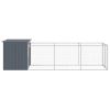 Dog House with Run Anthracite 43.3"x159.4"x43.3" Galvanized Steel