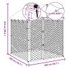 Outdoor Dog Kennel with Roof Silver 6.6'x6.6'x8.2' Galvanized Steel