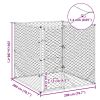 Outdoor Dog Kennel Silver 6.6'x6.6'x6.6' Galvanized Steel