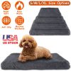 Dog Bed Soft Plush Cushion Cozy Warm Pet Crate Mat Dog Carpet Mattress with Long Plush for S/M Dogs