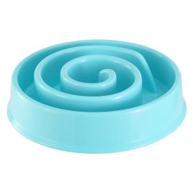 Dog Cat Slow Feeder Bowl Pet Interactive Maze Feeder Bowl Anti-Bloat Feeding Plate (Dog health: Blue)