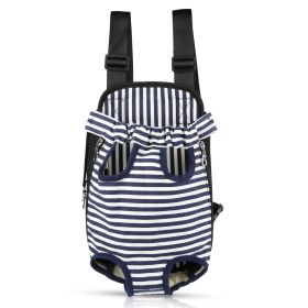 Dog Carrier Backpack Legs Out Front Pet Backpack Carrier Travel Bag Adjustable Shoulder Straps for Hiking Camping Shopping Biking (Dog health: Strip_M)