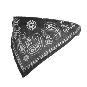 Adjustable Bandana Leather Pet Collar Triangle Scarf (Dog health: Black_S)