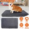 Dog Bed Soft Plush Cushion Cozy Warm Pet Crate Mat Dog Carpet Mattress with Long Plush for S/M Dogs