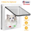 Cat Door Pet Gate 4 Way Locking Flap Door Quiet Interior Exterior Door For Cat Dog Easy To Install On Door Window w/ 4 Size For Optional