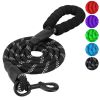 5FT Dog Leash Dog Training Walking Lead w/ Foam Handle Highly Reflective Treads Strong Nylon Dog Rope For Small Medium Dogs