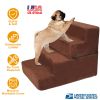 Dog Stairs Pet Step For Bed Couch Sofa Car 4 Steps Soft Foam Detachable Dogs Cats Climb Ladder