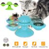 Windmill Cat Toy Turntable Interactive Teasing Pet Toy Wall Mount Turning Tickle Scratch Hair Brush Cat Toy with Catnip Light Ball