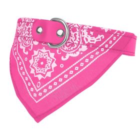 Adjustable Bandana Leather Pet Collar Triangle Scarf (Dog health: Pink_M)