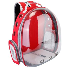 Pet Backpack Carrier Ventilate Transparent Backpack Travel Breathable Astronaut Cat Carrier For Puppies Cats Dogs Under 13LBS (Dog health: Red)