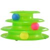 Cat Track Tower Toys 4-Layer Ball Track Interactive Cat Toys Electric Rotate Butterfly Birds