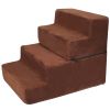 Dog Stairs Pet Step For Bed Couch Sofa Car 4 Steps Soft Foam Detachable Dogs Cats Climb Ladder