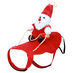Pet Christmas Costumes Red Winter Coat for Dog Riding Santa Claus with Bell Clothes New Year Outfit Cosplay Costumes Party Dress Up For Cats (Dog health: L)
