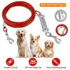 9.8FT Dog Tie Out Cable Long Dog Leash Chew Proof Lead Dog Chain with Durable Spring 360° Rotatable Clips PVC Case for Outside Yard Caming