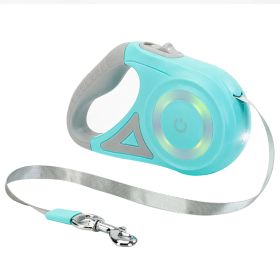 16FT Retractable Dog Leash Extendable Pet Leash Dog Walking Leash with Flashlight RGB Light 2 Rolls of Waste Bags Dispenser Fit for 66-110lbs (Dog health: Green)