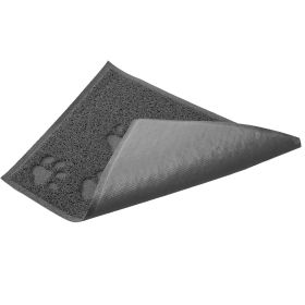 Dog Cat Bowl Mat Pet Food Water Feeding Mat Non-slip Pet Dish Tray Mat Paw Clean Placemat (Dog health: Square_Grey)