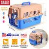 Travel Dog Kennel Carrier Handheld Pet Crate Cage Cat Rabbit Carrier Box w/ 11lbs Max Load Safety Squeeze Latch