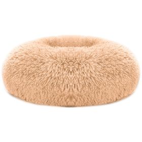Pet Dog Bed Soft Warm Fleece Puppy Cat Bed Dog Cozy Nest Sofa Bed Cushion For S/M Dog (Dog health: Brown_M)