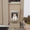 Cat Door Pet Gate 4 Way Locking Flap Door Quiet Interior Exterior Door For Cat Dog Easy To Install On Door Window w/ 4 Size For Optional